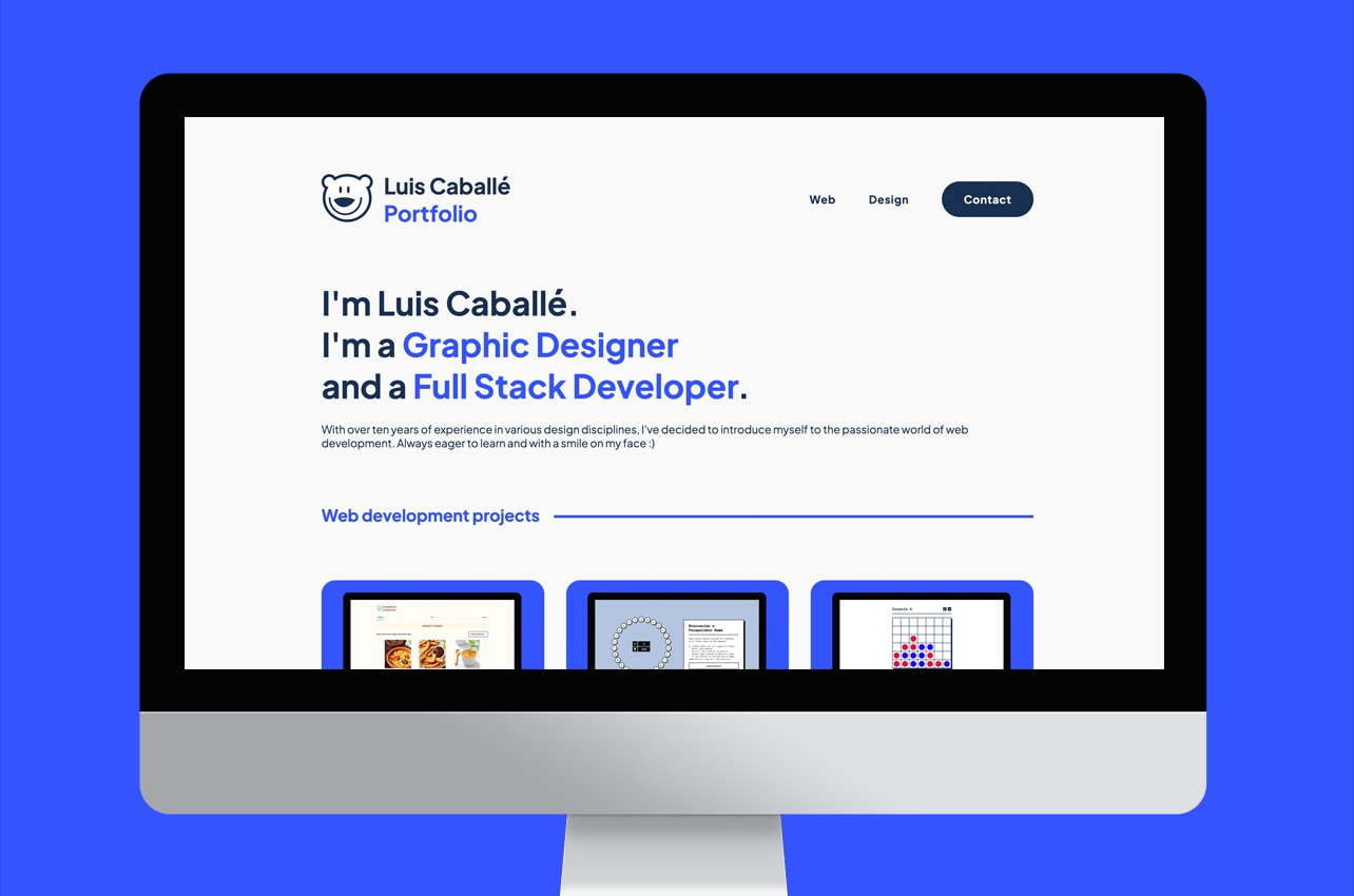 Luis Caballe's portfolio screenshot
