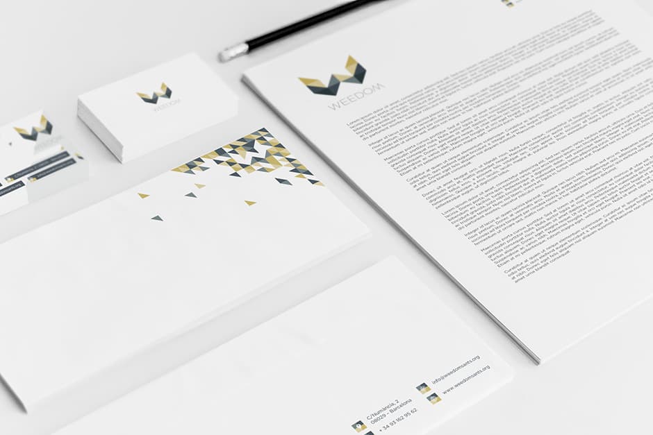 Weedom's stationery design